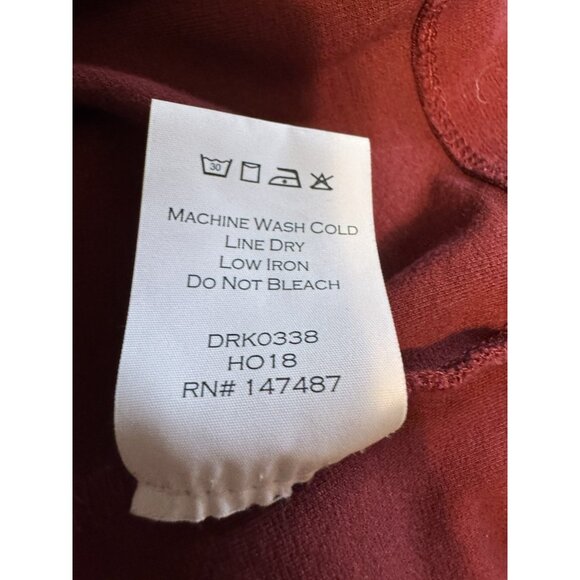 Draper James Dress Medium Burgundy Ponte Lace Puff Sleeves Washable - Picture 10 of 13